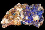 Malachite and Azurite with Limonite Encrusted Quartz - Morocco #132581-1